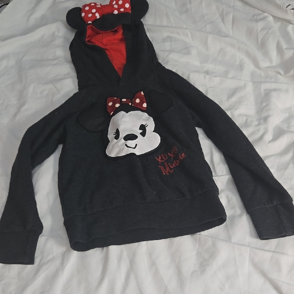 Disney Black and Red Minnie Mouse Hoodie Sweatshirt